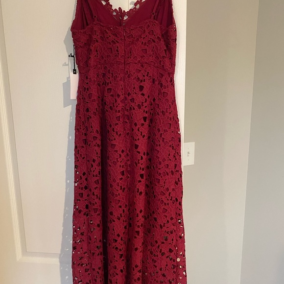 ASTR Lace A-Line Midi Dress Wine Burgundy Dress Size M - Picture 3 of 3